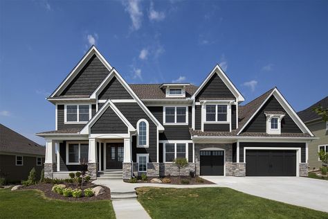 Trending Siding Colors - Diamond Kote® Building Products Charcoal Grey Siding, Trending Siding Colors, Dark Grey Siding, Diamond Kote Siding, Blue Siding, Grey Siding, White Siding, Trim Board, Siding Colors