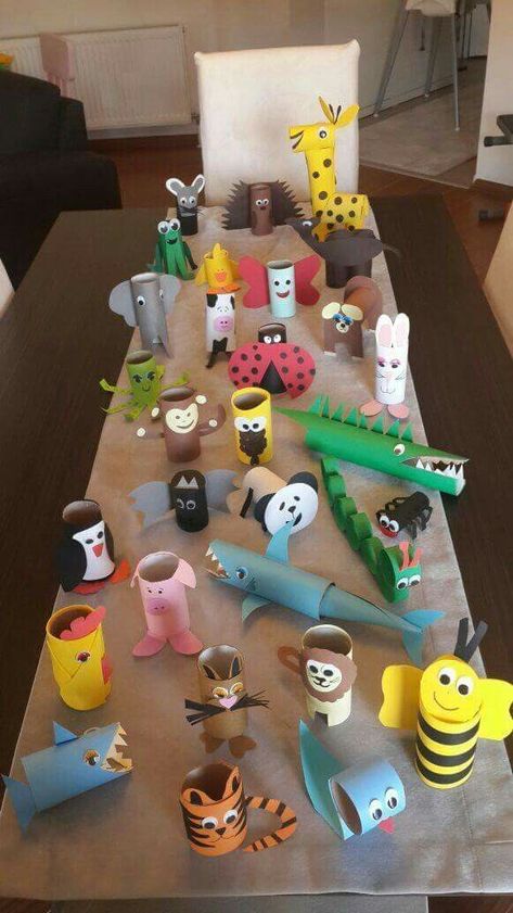 Craft Animals, Kerajinan Diy, Aktiviti Kanak-kanak, Toilet Paper Crafts, Animal Crafts For Kids, Toilet Paper Roll Crafts, Aktivitas Montessori, Paper Roll Crafts, Paper Animals