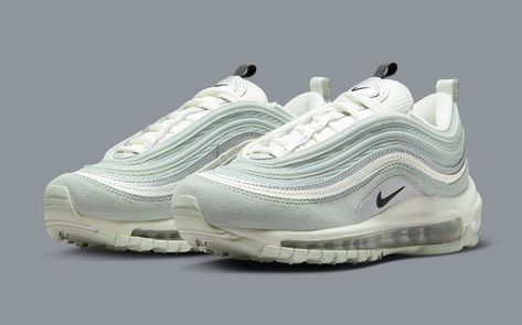 Nike Air Max 97 "Grey Suede" FB8471-001 Release Date Air Nike 97, Air Max 97 Grey, Air Max 97 Black And White, White Air Max 97, Cool Nike Air Max 97, Air Max 97s, Avant Grade, Nike Air Max 97, Gray Suede