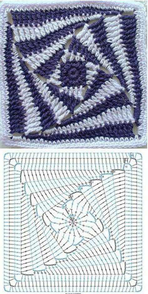 Granny Square Crochet Patterns Free, Mode Crochet, Crochet Design Pattern, Crochet Square Patterns, Granny Squares Pattern, Granny Square Crochet Pattern, Square Patterns, Crochet Square, Crochet Diagram