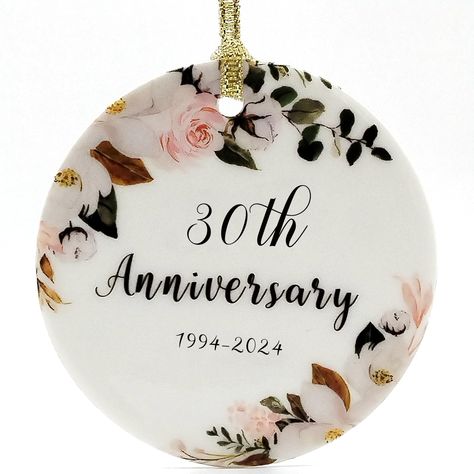 PRICES MAY VARY. 30th Wedding Anniversary Gift:For couples celebrating this milestone,30th Anniversary Ornament would be a touching gift. 30th Anniversary Christmas Decorations:30th anniversary Christmas ornament is made of high grade ceramics,glossy finish,simple and elegant.It can be hung on the Christmas tree and make Christmas special! 30th Anniversary Keepsake:The embossed lettering and patterns make it a worthy keepsake of love and commitment.It's a nice collection. Best Wishes for 30th An 25th Anniversary Wishes, 25th Wedding Anniversary Decorations, 25th Wedding Anniversary Wishes, Make Christmas Special, 60th Wedding Anniversary Party, 60th Wedding Anniversary Gifts, 25 Wedding Anniversary Gifts, Happy 25th Anniversary, Wedding Anniversary Decorations