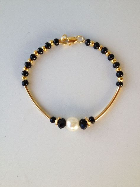 Baby Nazaria Bracelet, Black Beads Bracelet Gold, Diy Garden Decoration, Black Bead Bracelet, Baby Jewelry Gold, Garden Tools Diy, Kids Gold Jewelry, Black Beaded Bracelet, Best Garden Tools