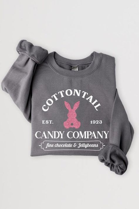 Easter Bunny Glitter Graphic Fleece Sweatshirts Easter Sweaters, Easter Sweatshirt, Easter Tees, Easter Bunny Shirts, Candy Companies, Family Easter, Matching Sweatshirts, Bunny Shirt, Easter Holiday