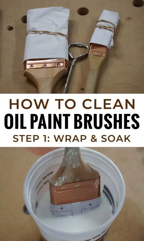 Cleaning Oil Paint Brushes, Clean Paint Brushes, Cleaning Paint Brushes, Diy Paint Projects, Oil Paint Brushes, Oil Based Stain, Cleaning Tricks, How Do You Clean, Paint Thinner