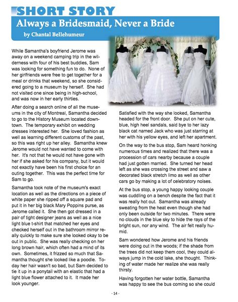 My short story "Always a Bridesmaid, Never a Bride" was published in the February 2021 issue of MOm's Favorite Reads eMagazine. Reading Website, Weekend Camping Trip, Always A Bridesmaid, Moms Favorite, Of Montreal, Good Buddy, History Museum, Short Story, Crystal Ball