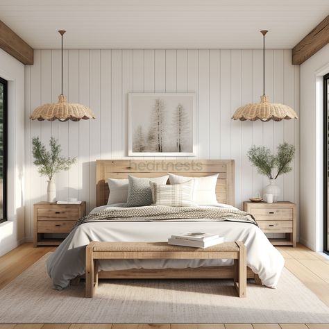 Scandinavian Master Room, Contemporary Beach House Bedroom, Scandinavian Coastal Bedroom, Natural Coastal Bedroom, Luxury Beach House Bedroom, Home Scandinavian Style, Boho Luxury Bedroom, Natural Minimalist Home Decor, Resort Bedroom Ideas