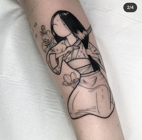 Mulan Flower Tattoo, Mulan Tattoo Minimalist, Mulan Tattoo, Cosmos Tattoo, Athena Tattoo, Minimal Tattoo Designs, Minimal Tattoo Ideas, 50 Tattoo, P Tattoo