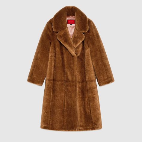 Shop the 2015 Re-Edition faux fur coat in brown at GUCCI.COM. Enjoy Free Shipping and Complimentary Gift Wrapping. Gucci Fur Coat, Ladies Coat Design, Coat Design, Faux Fur Coat, Coat Fashion, Luxury Outfits, Designer Outfits Woman, Fashion Collection, Designing Women