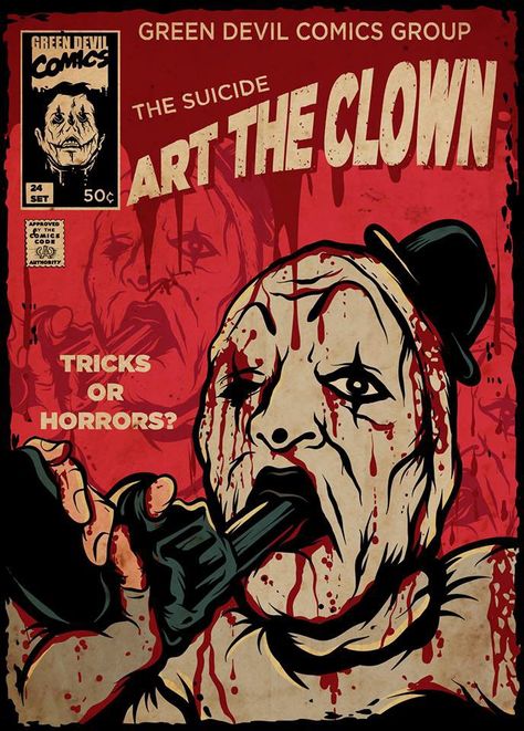 Art The Clown Drawing, Terrifier 2, Clown Drawing, Halloween Green, Art The Clown, Image Halloween, Scary Movie Characters, Horror Artwork, The Horrors