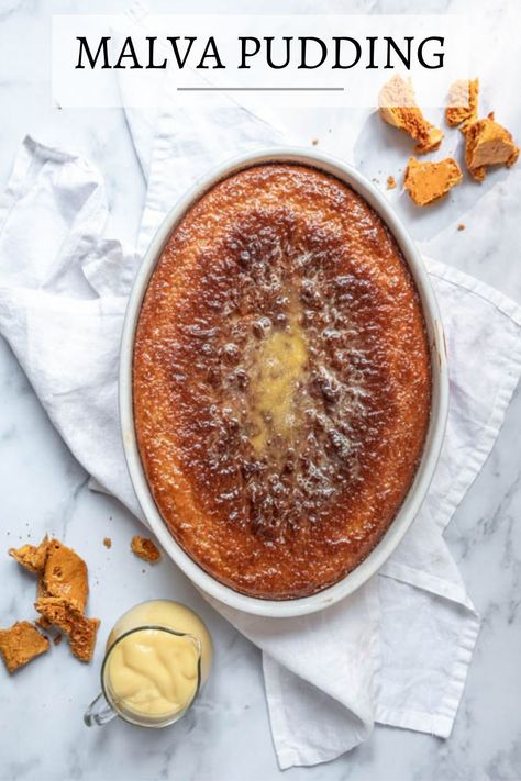 South African Malva Pudding, Malva Pudding South Africa Recipes, Best Malva Pudding South Africa, South African Christmas Food, Malvern Pudding, South African Recipes Traditional, Warm Desserts Winter, Malva Pudding South Africa, Warm Dessert Recipes