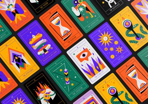 Tarot-o-bot on Behance Illustration Design Graphique, Game Card Design, طابع بريدي, Board Game Design, Playing Cards Design, 카드 디자인, Children Book, Game Card, Creative Industries