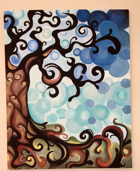 Tree of Life by Katie Nyberg Tree Of Life Painting, Whimsical Art Paintings, Pop Illustration, Tree Of Life Art, Zen Doodle Art, Folk Art Flowers, Tree Artwork, Amazing Art Painting, Arte Fantasy