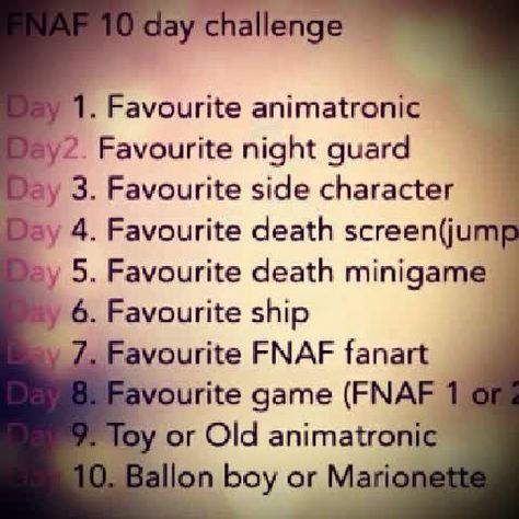 Another FNaF challenge -.- Fnaf Art Challenge, Fnaf Oc Challenge, Draw Your Oc Challenge Template, Fnaf Challenge, Fnaf Oc Ideas, Oc Dress, 30 Day Art Challenge, Oc Creator, 10 Day Challenge