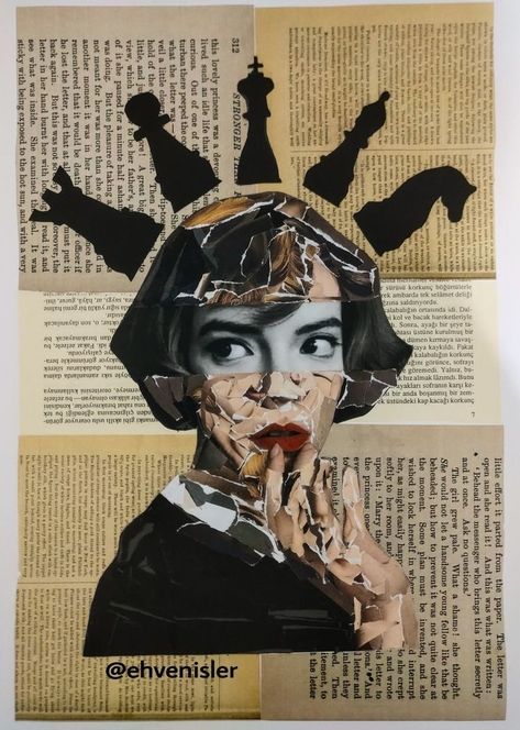 Elizabeth Harmon, Queens Gambit, Collage Work, The Queen's Gambit, Anya Taylor Joy, Collage