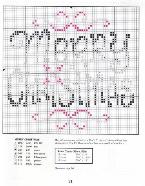 Cross Stitch Freebies, Holiday Cross Stitch, Xmas Cross Stitch, Winter Cross Stitch, Cross Stitch Christmas Ornaments, Pola Kristik, Cross Stitch Alphabet, Cross Stitch Cards, Crochet Cross