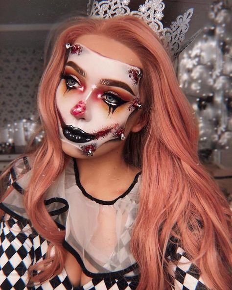 Makeup Clown, Halloween Makeup Clown, Halloween Make-up Looks, Halloweenský Makeup, Holloween Makeup, Horror Make-up, Creepy Halloween Makeup, Cute Halloween Makeup, Cool Halloween Makeup