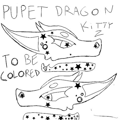 puppet dragon to be colored Kitty z Paper Dragon Puppet Tiktok Template, Dragon Puppet Template Free Printable, Paper Dragon Ideas Base, Paper Dragon Puppet Template, Paper Dragon Puppet Ideas Base, Free Dragon Puppet Ideas, Paper Dragon Template, Dragon Puppet Ideas Drawing, Dragon Puppet Template