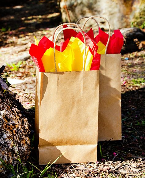 Incredibly Creative Camping Themed First Birthday Camping Theme 3rd Birthday Party, Camping Party Gift Bags, Camping Party Goodie Bags, Camping Theme Goodie Bags, One Happy Camper First Birthday Goodie Bags, Bonfire Party Favors, Camping Party Favors Gift Bags, Camp Fire Themed Birthday Party, Camping Theme Birthday Party Favors