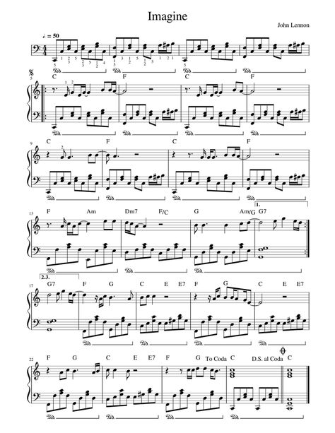 Download and print in PDF or MIDI free sheet music for imagine by John Lennon arranged by amusant for Piano (Solo) Imagine By John Lennon, Imagine John Lennon, Free Sheet Music, Piano Music, John Lennon, Sheet Music, Piano, Musical, Music