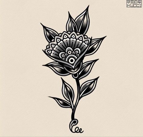 Tattoo Ideas Aesthetic, Traditional Mandala Tattoo, Traditional Tattoo Outline, Abstract Tattoo Ideas, Traditional Black Tattoo, Tattoos Instagram, Traditional Tattoo Flowers, Traditional Style Tattoo, Traditional Tattoo Sleeve