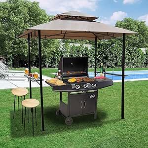 Kozyard Andra Soft Top BBQ Canopy - 8'X5' Outdoor Grill Gazebo Grill Canopy (Tent) with 4pcs Detachable LED Light, Perfect for Barbecue & Grill, Outdoor Canopy Outdoor Grill Gazebo, Barbecue Grill Outdoor, Bbq Canopy, Grill Canopy, Grill Outdoor, Grill Gazebo, Outdoor Canopy, Pergola Canopy, Gazebo Pergola