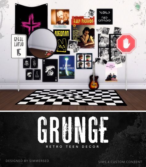 Teen Grunge Decor | Patreon Sims 4 Grunge Bedroom, Sims 4 Grunge Furniture, Emo Sims 4 Cc Furniture, Grunge Sims 4 Cc Furniture, Sims Teen Cc, Sims4cc Build, Sims 4 Room Decor Cc, Ts4 Clutter Cc, Sims 4 Cc Decor Clutter