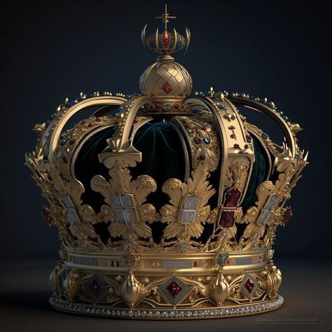 Royal Crown Aesthetic, Fantasy Crown Queens, Fantasy Crowns, Magnus Lacrontte, King And Queen Crowns, Fantasy Crown, King Picture, King Hat, Royal Crown Jewels