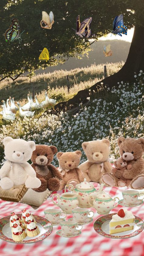 teddy bear picnic #teddybearpicnic #teddybear #cottage #cottagecore #summer Teddy Bear Picnic Aesthetic, Cottagecore Summer, Bear Picnic, Picnic Aesthetic, Teddy Bear Picnic, Week 1, Teddy Bear, Cottage, Toys