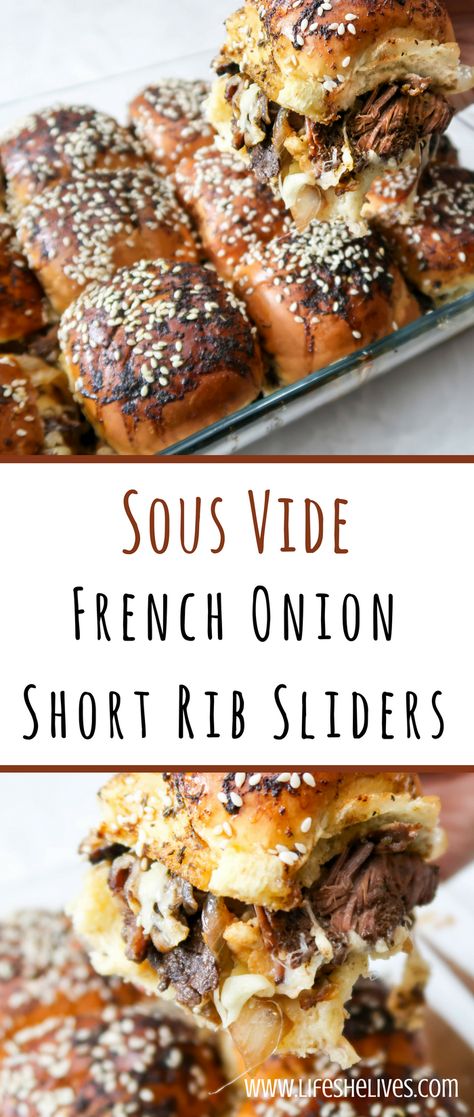 Crowd Finger Foods, Short Rib Sliders, Party Appetizers For A Crowd, Rib Sliders, Party Food For A Crowd, French Appetizers, Easy Main Dishes, Sous Vide Recipes, Appetizers For A Crowd