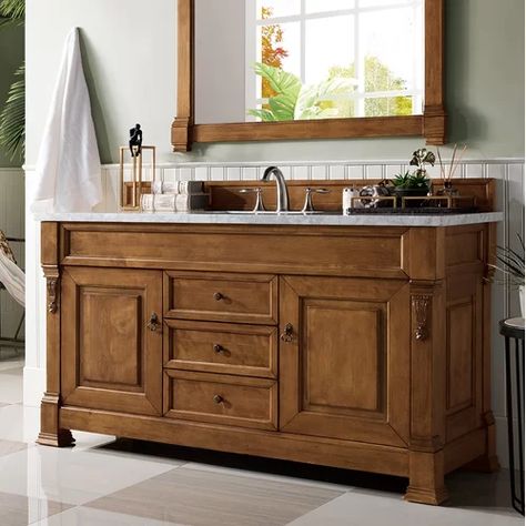 Bathroom Niche, Shelves For Storage, James Martin Vanity, Traditional Bathroom Vanity, Mud Rooms, Wood Backsplash, Raised Panel Doors, Double Height, Bathroom Vanity Base