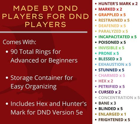 Conjurer Co. DND Condition Markers & Spell Effects (***) Spell Effects, Large Games, Hunter's Mark, Tokens Rpg, Dungeons And Dragons Accessories, Fantasy Role Playing, Rustic Rings, Dungeons And Dragons Game, The Spell