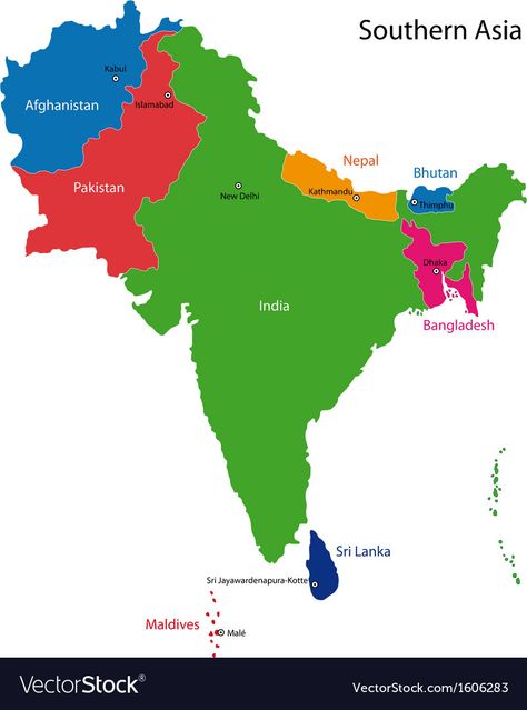 India Neighbouring Countries Map, Saarc Countries Map, South Asia Map, Asian Maps, Badminton Photos, Saraswati Photo, Asia Countries, Map Diagram, Asia Continent