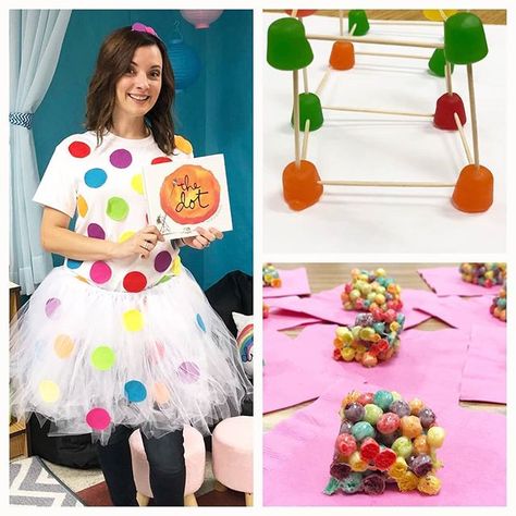 Dot Day Dress Up Ideas, International Dot Day Snacks, Dot Day Ideas For School, National Dot Day Activities, Dot Day Snack Ideas, Dot Day Tshirt Ideas, Dot Day Shirt Diy, Dot Day Shirt Ideas Kids, Trix Treats