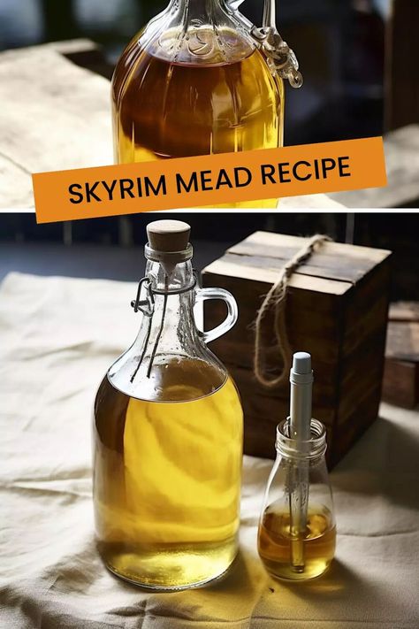 Skyrim Mead Recipe – Hungarian Chef Viking Mead Recipes, Skyrim Mead Recipe, Homemade Brandy Recipes, Skyrim Food Recipes, Mead Drinks, Honey Mead Recipe, Skyrim Recipes, Mead Wine Recipes, Mead Brewing