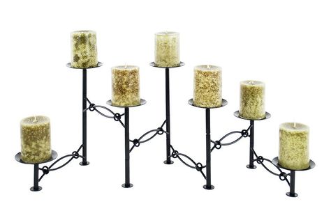 Amazon.com - Minuteman International X304115 Black Candelabra - Fireplace Candelabras Candelabra Decor, Fireplace Candelabra, Black Hearth, Candelabra Centerpieces, Wedding Candelabra, Fireplace Candle Holder, Black Candelabra, Table Candle Holders, Candelabra Centerpiece