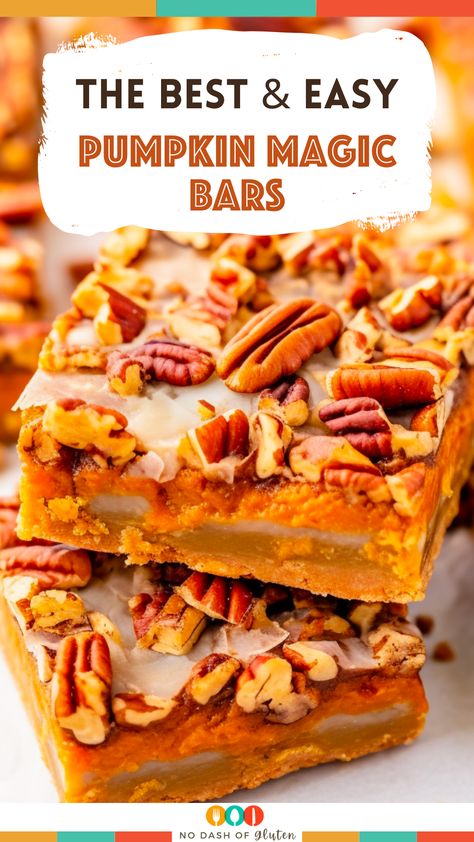 Pumpkin Magic Cookie Bars, Pumpkin Pecan Pie Bars, Pumpkin Magic Bars Recipe, Magic Pumpkin Bars, Pumpkin Magic Bars, Pumpkin Roll Bars, Pumpkin Bars Recipe, Magic Bars Recipe, Pumpkin Butterscotch