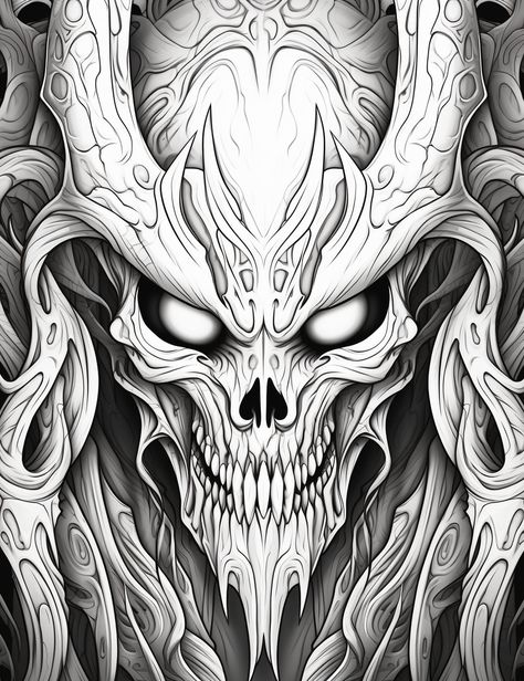 You can get this coloring page for free. All you have to do is click on the image and do not forget to follow us to receive all new updates #Coloringpage #adultcoloringpage #Kidscoloringpage Skull Coloring Pages Free Printable, Skull Pics, Cool Skull Drawings, Halloween Coloring Pages For Kids, Skull Drawings, Skull Coloring, Free Halloween Coloring Pages, Evil Tattoo, Skull Coloring Pages