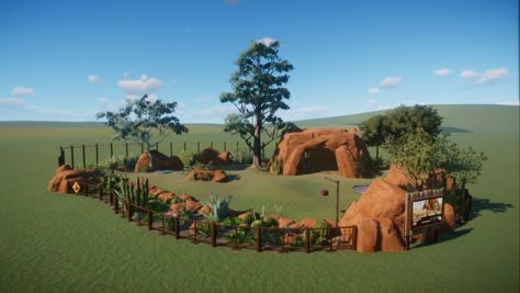 Minecraft Zoo Exhibits, Planet Zoo Layout Ideas, Planet Zoo Habitat, Planet Zoo Inspiration, Zoo Layout, Rollercoaster Tycoon, Zoo Boo, Zoo Inspiration, Zoo Games