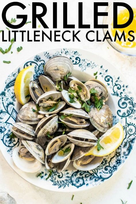 Elevate grilling season with this recipe for Grilled Littleneck Clams + Lemon Butter Sauce! Such a simple and decadent seafood dish! thetoastedpinenut.com #clames #littleneckclams #grilled #grilling #grillrecipes #buttersauce Grilled Clams Recipe, Littleneck Clam Recipes, Littleneck Clams, Grilled Clams, Camp Food, Clam Bake, Clam Recipes, Lemon Butter Sauce, Pine Nut