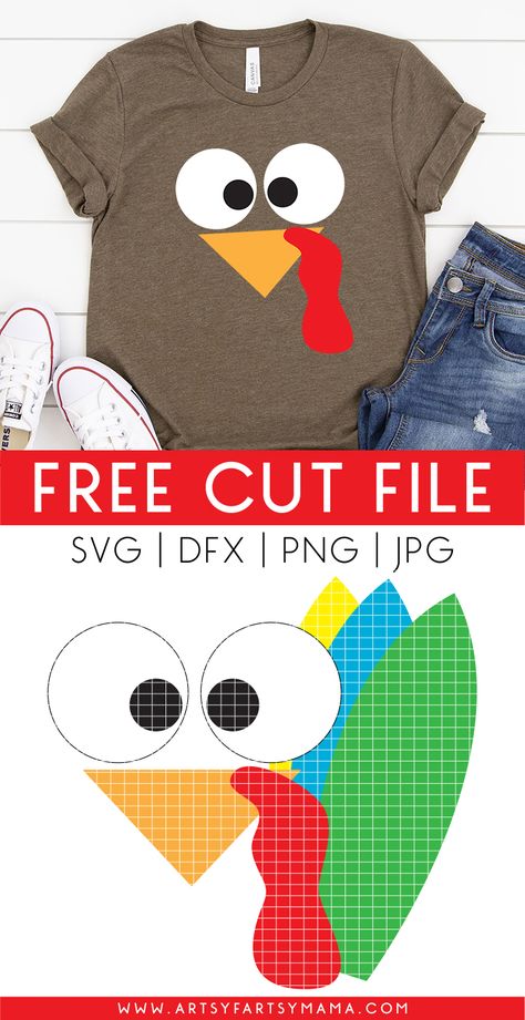 Thanksgiving Turkey Shirt with FREE Cut File | artsy-fartsy mama Thanksgiving Tshirts, Diy Turkey, Teachers Thanksgiving, Thanksgiving Projects, Silhouette School, Turkey Trot, Turkey Shirts, Diy Thanksgiving, Cricut Projects Beginner