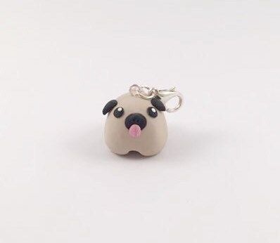 Cute pug charm polymer clay pug polymer clay by JigglesAndBeans Polymer Clay Kawaii, Polymer Clay Figures, Polymer Clay Animals, Polymer Crafts, Cute Polymer Clay, Polymer Clay Miniatures, Clay Animals, Clay Figures, Clay Miniatures