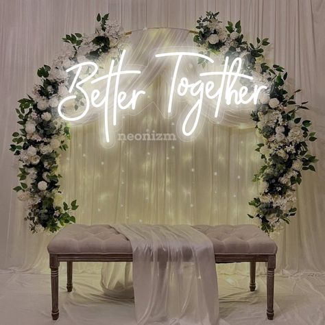 Step into a world of personalized charm with our wedding neon sign custom collection. Illuminate your special day with our better together neon sign for wedding decor, a radiant addition to your venue that celebrates love in style. Looking for the perfect wedding gifts or wedding favors? Look no further than our custom wedding sign selection, where each piece is crafted with care to make your event truly unforgettable. Welcome guests with warmth and glow with our enchanting wedding welcome sign, Last Name Neon Sign, Better Together Neon Sign, Neon Sign For Wedding, Decor Engagement, Engagement Decor, Sign For Wedding, Unique Wedding Decor, Custom Wedding Signs, Wedding Neon Sign