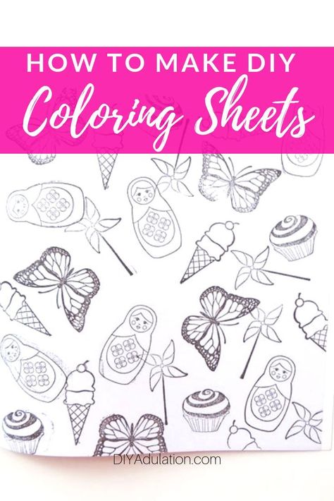 How to Make DIY Coloring Sheets | Out of pages to color? No problem! Find out how to make your own DIY coloring sheets with this easy tutorial. Make individual coloring sheets or create your own coloring books for hours of fun.  #diy #coloringsheets #stamping #papercrafts #diycoloringbook #homemade Diy Coloring Books, Personalized Coloring Book, Book Maker, Color Pictures, How To Make Diy, Diy Book, Fun Diy, Make Color, Easy Tutorial