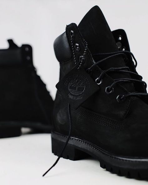 Timberland 6-inch Premium Boot “Black Suede” Black Timbs, Timberland Boots Style, Black Suite, Timberland Boots Black, Jordan 4 Black, Black Outfit Men, Timberland 6 Inch, Timberland Boots Mens, Leather Work Boots