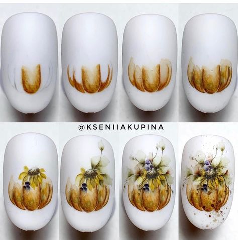 Water Color Nails, Nail Techniques, Work Nails, Fall Watercolor, Autumn Nails, Fall Nail Designs, Nail Art Tutorial, Cool Nail Designs, Nail Tutorials