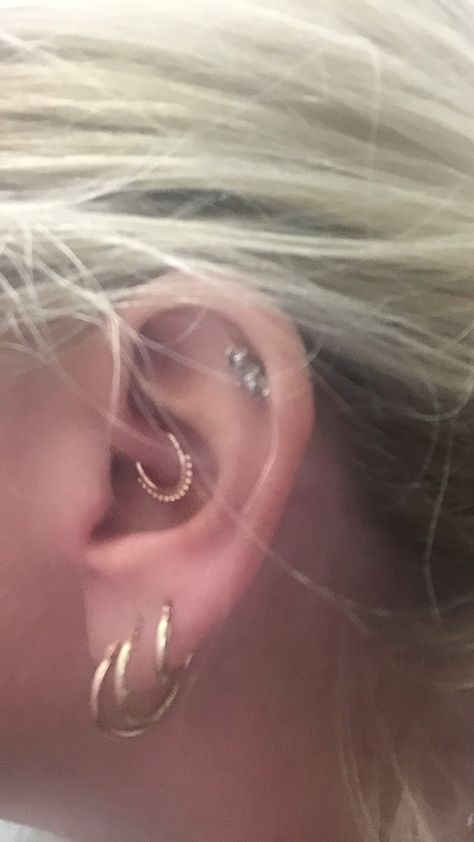 Lobe, Daith and Cartilage Piercing Daith Barbell, Piercing Anatomy, Barbell Piercing, Daith Piercing, Cartilage Piercing, Hoop Ring, Piercing Jewelry, Nostril Hoop Ring, Tattoos And Piercings