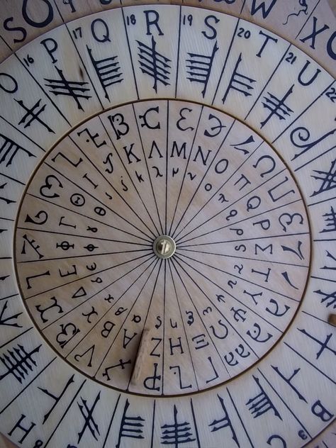 Cypher Wheel with Celtic, Theban, Ogham, and Enochian Runes . https://www.etsy.com/listing/171785808/cypher-wheel-cipher-disk-wood-with?ref=related-0 Enochian Aesthetic, Codes And Ciphers Aesthetic, Cryptography Aesthetic, Cypher Aesthetic, Martha Aesthetic, Rune Sigils, Cipher Aesthetic, Language Scripts, Caesar Cipher