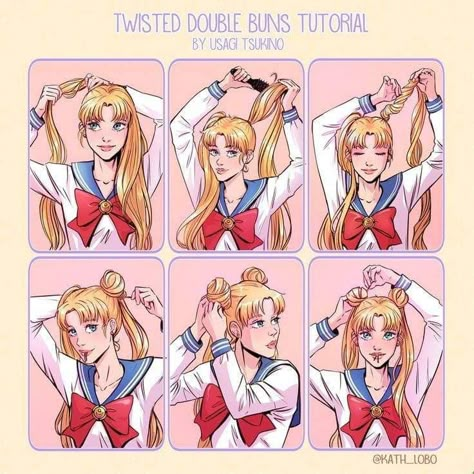 Sailor Moon Hairstyle, Anime Style, Buns, Sailor Moon, Hair Ideas, Hairstyles, My Saves, Hair Styles, Drawings