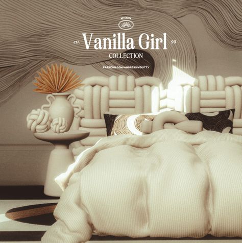 Vanilla Girl Aesthetic Collection Sims 4 Bed Decor, Sims 4 Soft Life Cc, Sims 4 Aggressivekitty Cc, Sims 4 Cc Chic Furniture, Sims 4 Girly Room, Sims4 Cc Furniture Urban, Sims 4 Cc Decor Bedroom, Sims 4 Cc Dining Table Maxis Match, Sims 4 Cc Family Clothes