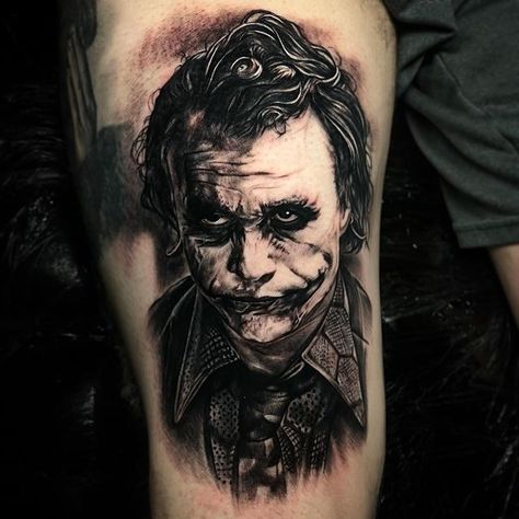 Heath Ledger Joker Tattoo Design, Heath Ledger Joker Tattoo, Heath Ledger Tattoo, Swing Tattoo, Joker Tattoo Design, Joker Heath, Movie Tattoos, Heath Ledger Joker, Joker Tattoo